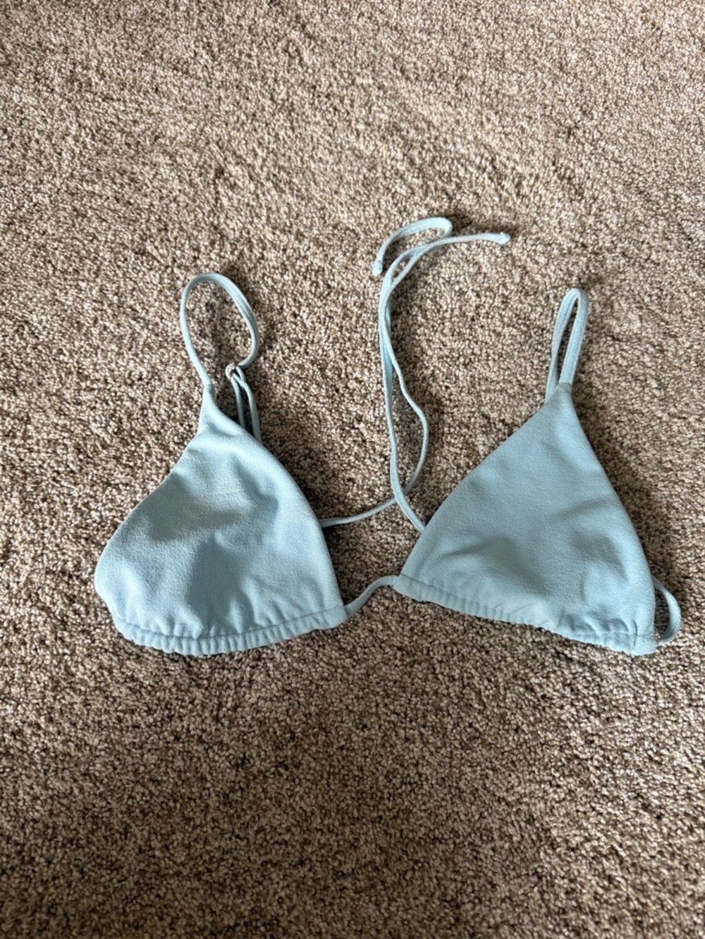 L*space Light Blue Triangle Bikini Top